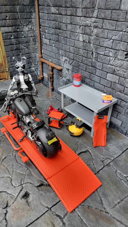 Complete 1/12 Motorcycle Garage Starter Kit