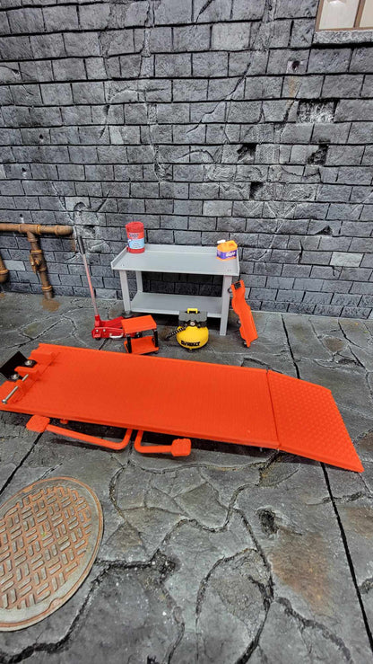 Complete 1/12 Motorcycle Garage Starter Kit